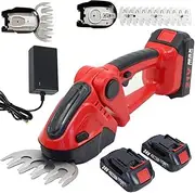 Cordless Hedge Trimmer, 2-in-1 Hedge Trimmer & Grass Shear with 2 * 1500mAh Batteries, 0-90° Adjustable Head, 24V Electric Shrub Trimmer Hedge Shear, Hedge Shear for Garden, Lawn