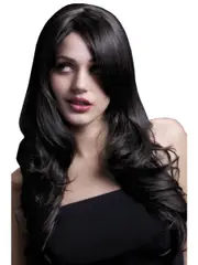 Nicole Womens Dark Brown Deluxe Curly Fashion Wig