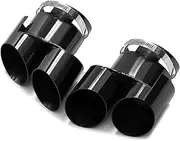 Muffler tip, 304 Stainless Steel Black Dual Exhaust Compatible For BMW G05 X5 G06 X6 G07 X7 Upgraded High End Exhaust Muffler Header Exhaust System Nozz(A)