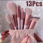 13 PCS Makeup Brush Set With Bag - Soft Foundation, Eyeshadow, Blush Brushes.