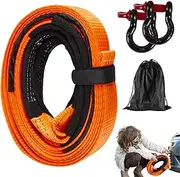 Recovery Tow Strap,Winch Strap with Hooks | Winch Extension Rope, Sturdy Supplies for Tree Saver, Car Accessories for Trucks, ATV, Vehicles