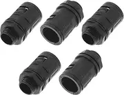 X AUTOHAUX M16x1.5 Cable Glands 15.8mm / 0.62" Bellows Waterproof Joint Straight-Through PA6 Nylon Black 5 Pcs