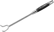 LAPYAPPE Grilling Meat Hook with Wooden Handle Flipper Hook for BBQ Comfortable Grip BBQ Food Tool for Barbecue Meat Processing and Slaughterhouses