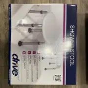 Drive Medical-Adjustable Height Bath Stool, White