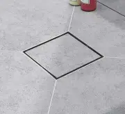 Elefloom Square Shower Drain 4" With 2 in 1 Tile-Insert Cover 304Stainless Steel