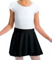 Motionwear 1011 Black Girl's Size Medium (8-10) Crepe Pull-On Wrap Skirt