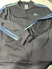 Adidas Black Boys Zippered Jacket Ombré Striped Size 18