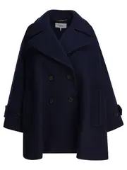 [Chloé] Chloé-Double-Breasted Wool Coat Coats Blu-Donna 36