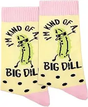 [FujLoy] Just Dill With It Socks, Socks for women, Pickle Socks, Funny Socks, Crazy Socks.
