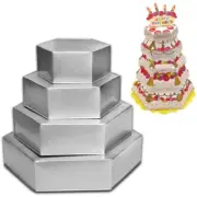 4 Tier Hexagon Multi-layer Cake Tin, Pan, Mold for Wedding Anniversary Birthday
