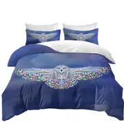 Multi Colored Native Flying Owl Quilt Cover