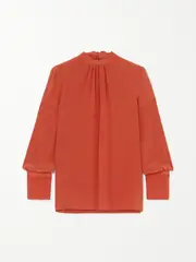 [NET-A-PORTER For The King’s Foundation] NET-A-PORTER For The King's Foundation - Organic Silk Blouse - Orange - IT40 IT 40 Orange