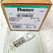 PANDUIT LCA2-12-Q Copper Lug Standard Barrel One Hole #2 AWG QTY 25 New in Box