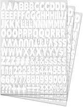 504 Piece 1 Inch Iron On Heat Transfer Letters and Numbers Alphabets Numbers Fabric Vinyl Letter DIY for Sport Jerseys T Shirts Clothes Slogan Printing Crafts Decoration (10 Color Optional) (White)