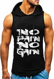 [HOTCAT] Tank Top Men's Muscle Shirt Sleeveless Hoodie Muscle Shirt Workout Sports Top Fitness Vests Hoodie