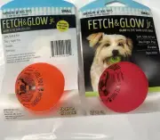 AMERICAN DOG TOYS Fetch and Glow Ball Dog Toy for SM Dogs 2PCK, Assorted