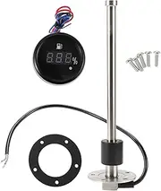 X AUTOHAUX Fuel Sending Unit and Gauge Kit Boat Fuel Sending Unit Marine Fuel Sender Unit Metal 250mm 9.84" Length 1 Set Silver Tone Black 0-190 Ohm