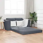 vidaXL Floor Sofa Bed for Living Room, Convertible Sleeper Lounge Couch, Dark Grey Velvet, 2-Seater, 148x71x83 cm
