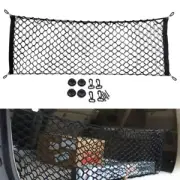 All Purpose Car Rear Cargo Net Black Polyester Stretchable Trunk Storage Mesh