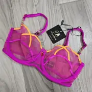 NWT Honey Birdette Saskia Magenta Bra Size 32DDD/F