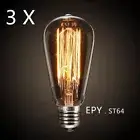 3 X E27 ES 40W Tungsten Vintage Antique Edison Bulb Incandescent Filament Lamp