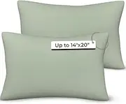 Pobibaby - 2 Pack Premium Toddler Solid Pillowcase - Ultra Soft Jersey Knit - Crib Pillow, Kids Pillow, Travel Pillow Case Cover (Sage Green)