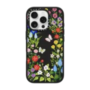 iPhone 16 Pro Impact Case MagSafe Compatible Floral Garden with Butterflies