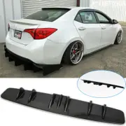 For Toyota Corolla Camry Rear Lip Bumper Diffuser Shark Fin 7 Wing Gloss Black (for: Toyota)