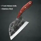 Handmade Cleaver Knife Forged Steel Full Tang Wood Handle Butcher Chef Slicing L