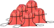 minkissy 5Pcs Drawstring Backpack Portable Sports Bag for Outdoor Activities Capacity Balls Pattern Design for Travel Gym Hiking and Camping