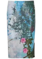 Christopher Esber Lucid Viva Printed Chainmail Midi Skirt - Multicoloured - 10 (UK10 / S) 10 (UK10 / S)