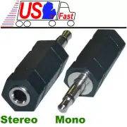 3.5mm Mono Male to Stereo Female Audio/Headphone Adapter 1/8" cable Converter