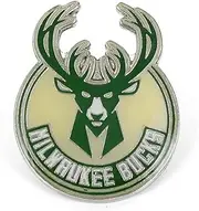 aminco NBA Milwaukee Bucks Logo Pin NBA-PN-001-14, Green, Size 1