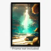 Pixel Art Poster - Ancient Reef (8 Bit Psychedelic Trippy Video Game Print)