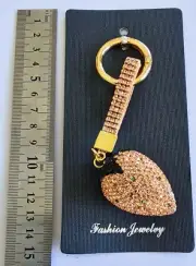 Cute gold strawberry keychain. diamond encrusted look, premium feel.