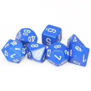 Chessex Blue/White Opaque Dice 7-Dice Set (D20/12/10/%/8/6/4) CHX25406