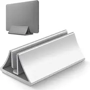 Space-Saving Vertical Desktop Stand for MacBook Pad, Aluminum, Save Space, Adjustable 9mm - 30.5mm,Silver
