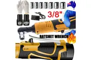 21V 3/8'' 100N.m Electric Right Angle Ratchet Wrench Charger+ 2 Battery