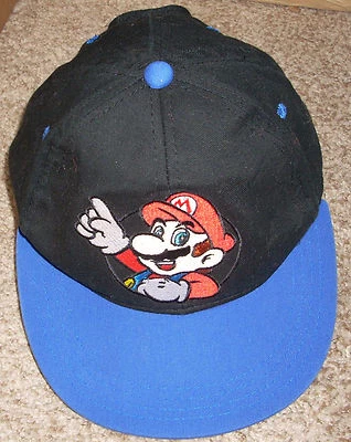 2012 Official Nintendo Mario Bros Snap back Cap Hat Black/Blue