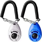 Meric Parrot Training Clickers, 6.5 x 4.3 x 2 cm, Blue and White Flat Drop-Shape Button, 2 Pieces per Pack