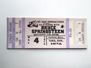 Bruce Springsteen Concert Ticket Coliseum Jackson MS Original 1976 UNUSED Rock