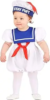 Ghostbusters Infant Stay Puft Marshmallow Man Bubble Costume Unisex, Cute 80's Movie Halloween Outfit
