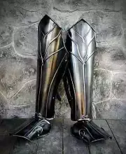 Medieval Leg Greaves Steel Dwarven Leg Knight Armor Cosplay Costume Halloween