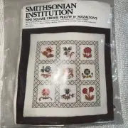 Smithsonian Institution Mazaltov’s Crewel Pillow Kit, “9-Square”, 14”x14” Sealed