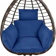 Egg Chair Cushion, Waterproof Egg Chair Cushion Replacement, Outdoor Swing, Soft Hanging Basket Cover for Home Patio, Blue