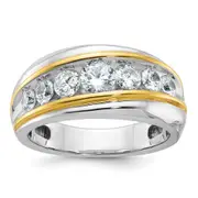 14k Two-tone Gold Men's 1.5 carat Diamond Complete Ring
