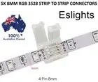 5X RGB STRIP TO STRIP LED STRIP LIGHT CONNECTORS 4 PIN 8MM JOINER JOINT 12V
