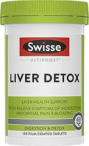 Swisse Ultiboost Liver Detox - with Milk Thistle, Globe Artichoke & Turmeric For Liver Health Support - 120 Tablets