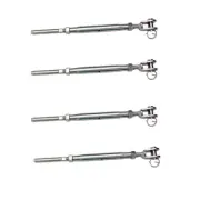 Marine 1/4" Cable Jaw And Swage Stud Turnbuckle 1/2" Thread Stainless Steel 4Pcs
