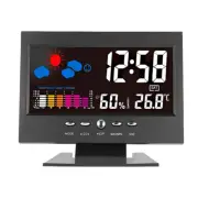 Digital Thermometer Hygrometer LCD Alarm Clock Weather Station Humidity Calendar